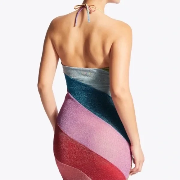KURT GEIGER RAINBOW MINI DRESS SWIM COVER UP SIZE M MSRP $149.00 NWT - Picture 2 of 9